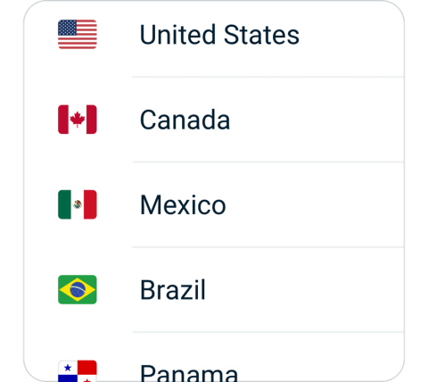 Shanyang connect step 2, choose VPN server location